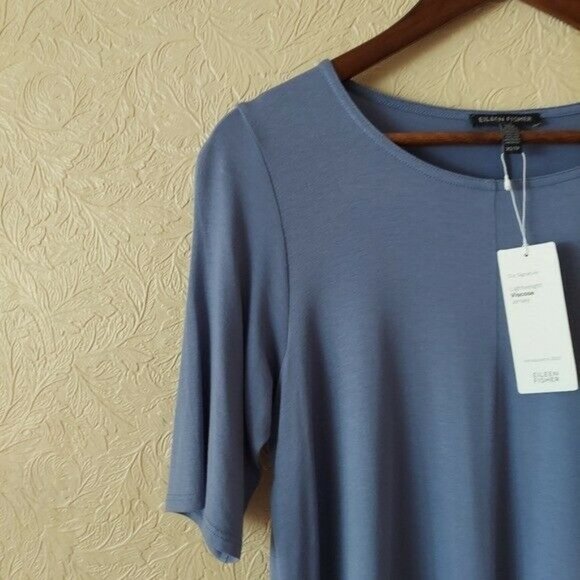 Eileen Fisher Periwinkle Jersey Tunic Top XS NWT - Picture 2 of 9
